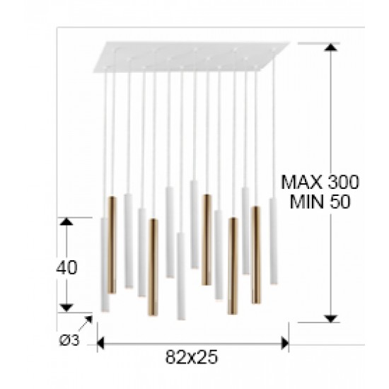 Suspensie VARAS Schuller Led, Auriu Stralucitor|Alb Mat 373437G Spania