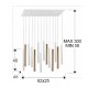Suspensie VARAS Schuller Led, Auriu Stralucitor|Alb Mat 373437G Spania