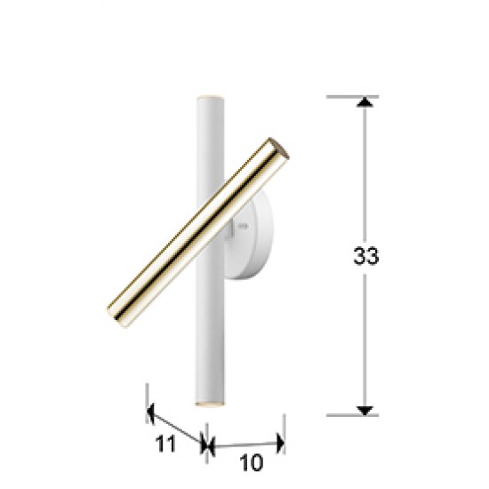 Aplica VARAS Schuller Led, Auriu|Alb Mat 373869 Spania
