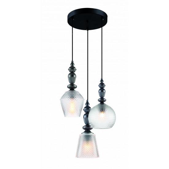 Suspensie TALISA 4169800 Viokef E27, Negru, Grecia