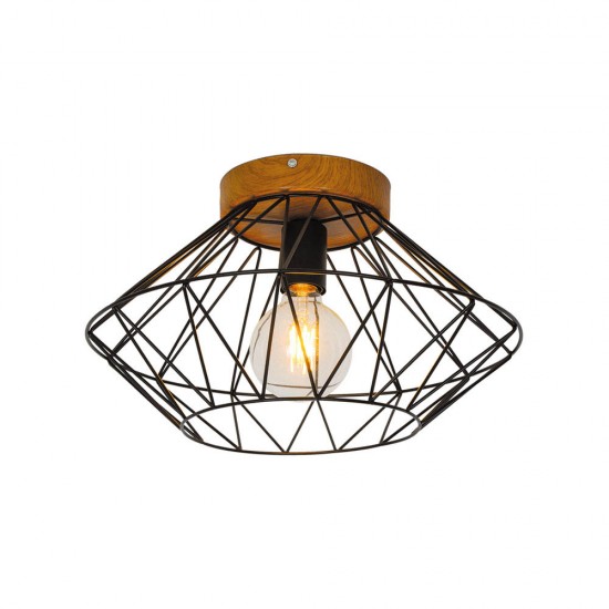 Plafoniera VEGA 4254000 Viokef E27, Negru, Grecia