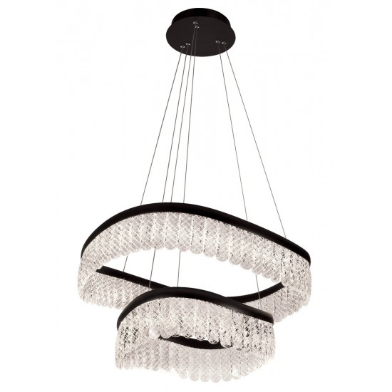Suspensie CRYSTAL 4291600 Viokef LED, Negru, Grecia
