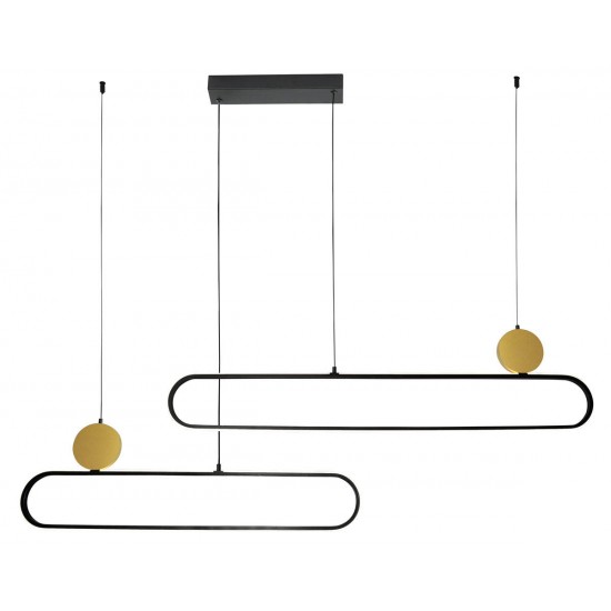 Suspensie NAOMI 4301800 Viokef LED, Negru, Grecia