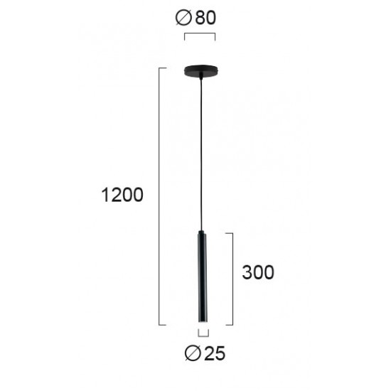 Pendul DUCT 3082800 Viokef LED, Negru, Grecia