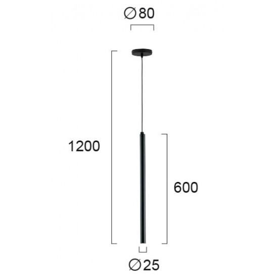 Pendul DUCT 3082803 Viokef LED, Negru, Grecia