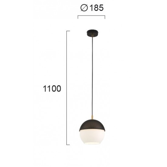 Pendul BRODY 3097900 Viokef E27, Negru, Grecia