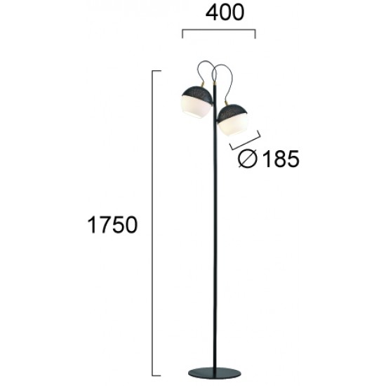 Lampadar BRODY 3098200 Viokef E27, Negru, Grecia