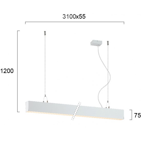 Suspensie Liniara STATION ULTRA 3911-00310-4-W-D3 Viokef LED, Alb, Grecia