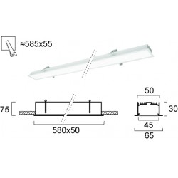 Plafoniera Incastrata STATION ULTRA 3911-03058-3-W-D1 Viokef LED, Alb, Grecia