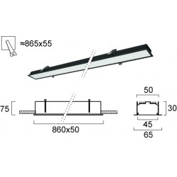 Plafoniera Incastrata STATION ULTRA 3911-03086-3-B-D1 Viokef LED, Negru, Grecia