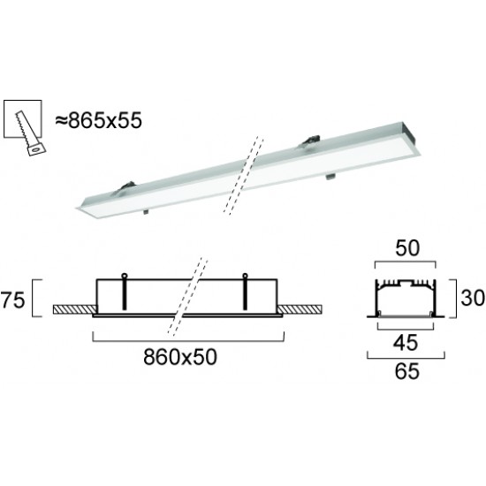 Plafoniera Incastrata STATION ULTRA 3911-03086-4-U-D5 Viokef LED, Grecia