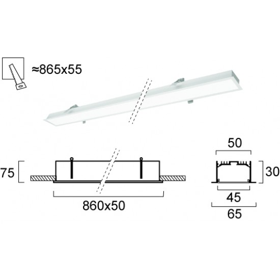 Plafoniera Incastrata STATION ULTRA 3911-03086-4-W-D5 Viokef LED, Alb, Grecia