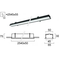 Plafoniera Incastrata STATION ULTRA 3911-03254-3-B-D1 Viokef LED, Negru, Grecia