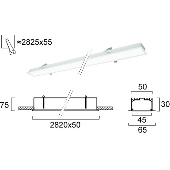 Plafoniera Incastrata STATION ULTRA 3911-03282-4-W-D5 Viokef LED, Alb, Grecia