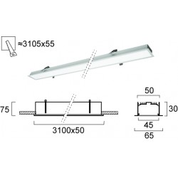 Plafoniera Incastrata STATION ULTRA 3911-03310-3-U-D1 Viokef LED, Grecia