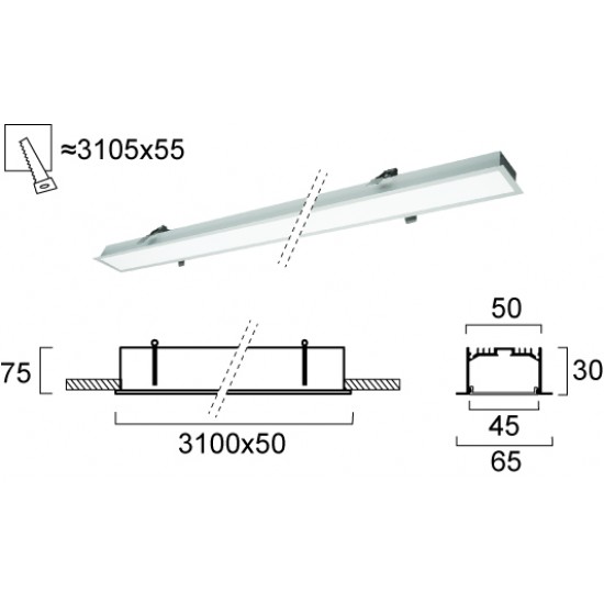 Plafoniera Incastrata STATION ULTRA 3911-03310-4-U-D4 Viokef LED, Grecia