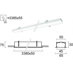 Plafoniera Incastrata STATION ULTRA 3911-03338-3-W-D1 Viokef LED, Alb, Grecia