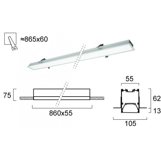 Plafoniera Incastrata STATION ULTRA 3911-04086-4-U-D4 Viokef LED, Grecia
