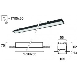 Plafoniera Incastrata STATION ULTRA 3911-04170-4-B-D4 Viokef LED, Negru, Grecia