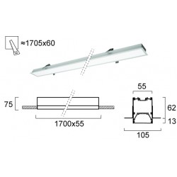 Plafoniera Incastrata STATION ULTRA 3911-04170-4-U-D4 Viokef LED, Grecia