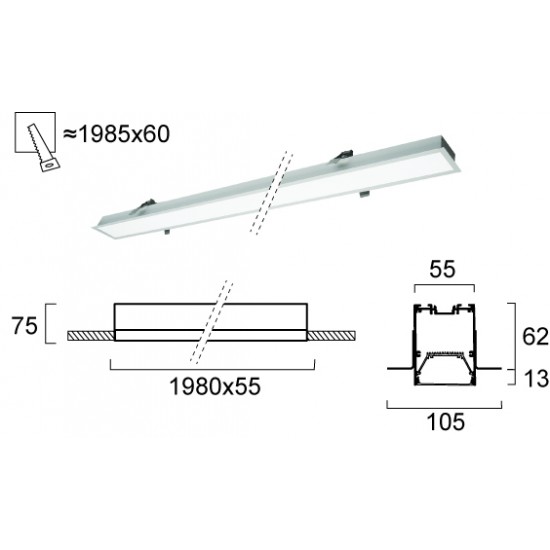 Plafoniera Incastrata STATION ULTRA 3911-04198-4-U-D5 Viokef LED, Grecia