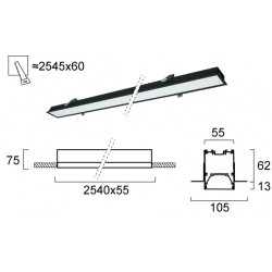 Plafoniera Incastrata STATION ULTRA 3911-04254-4-B-N Viokef LED, Negru, Grecia