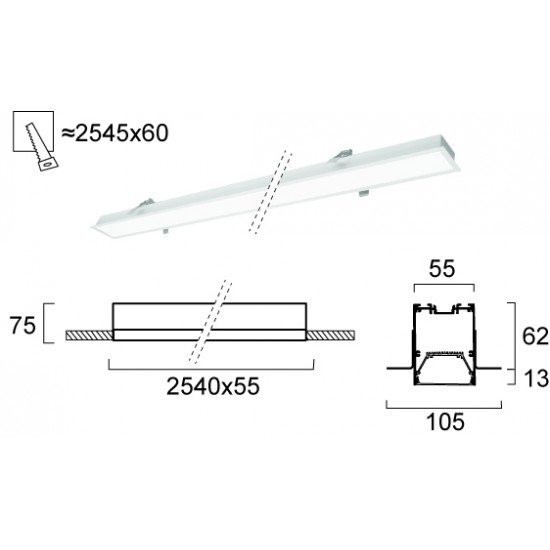 Plafoniera Incastrata STATION ULTRA 3911-04254-4-W-N Viokef LED, Alb, Grecia