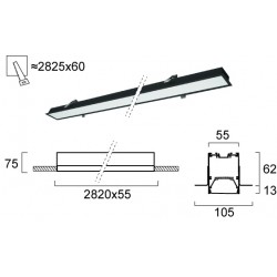 Plafoniera Incastrata STATION ULTRA 3911-04282-4-B-N Viokef LED, Negru, Grecia