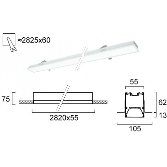 Plafoniera Incastrata STATION ULTRA 3911-04282-4-W-N Viokef LED, Alb, Grecia
