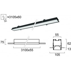 Plafoniera Incastrata STATION ULTRA 3911-04310-4-B-N Viokef LED, Negru, Grecia