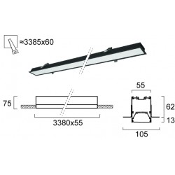 Plafoniera Incastrata STATION ULTRA 3911-04338-4-B-D3 Viokef LED, Negru, Grecia