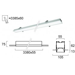 Plafoniera Incastrata STATION ULTRA 3911-04338-4-U-D3 Viokef LED, Grecia