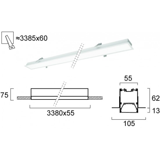 Plafoniera Incastrata STATION ULTRA 3911-04338-4-W-D3 Viokef LED, Alb, Grecia