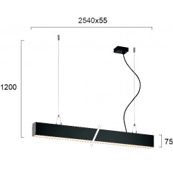 Suspensie Liniara STATION ULTRA 3911-10254-4-B-N Viokef LED, Negru, Grecia