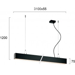 Suspensie Liniara STATION ULTRA 3911-10310-4-B-D3 Viokef LED, Negru, Grecia
