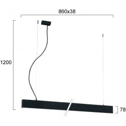 Suspensie Liniara CIBA 3916-00086-4-B-M-D3 Viokef LED, Negru, Grecia