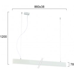 Suspensie Liniara CIBA 3916-00086-4-W-M-D3 Viokef LED, Alb, Grecia