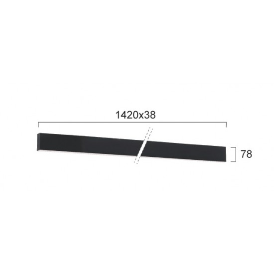 Plafoniera Liniara CIBA 3916-01142-3-B-M-D4 Viokef LED, Negru, Grecia