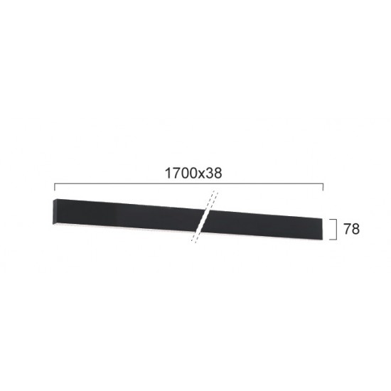 Plafoniera Liniara CIBA 3916-01170-4-B-P-D3 Viokef LED, Negru, Grecia