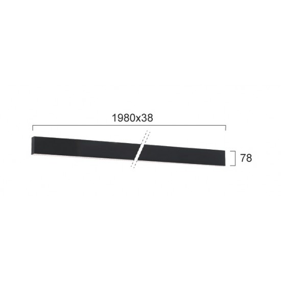 Plafoniera Liniara CIBA 3916-01198-3-B-P-N Viokef LED, Negru, Grecia