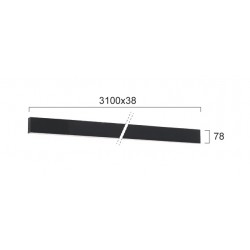 Plafoniera Liniara CIBA 3916-01310-4-B-M-D4 Viokef LED, Negru, Grecia