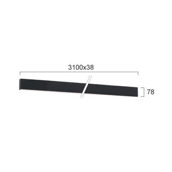 Plafoniera Liniara CIBA 3916-01310-4-B-P-N Viokef LED, Negru, Grecia