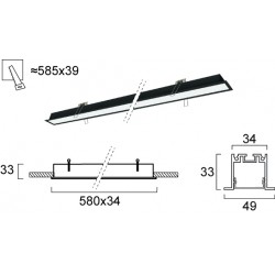 Plafoniera Incastrata SASA 3917-03058-3-B-P-D3 Viokef LED, Negru, Grecia