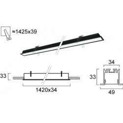 Plafoniera Incastrata SASA 3917-03142-3-B-P-D3 Viokef LED, Negru, Grecia