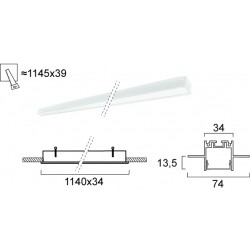 Plafoniera Incastrata SASA 3917-04114-3-W-P-D3 Viokef LED, Alb, Grecia