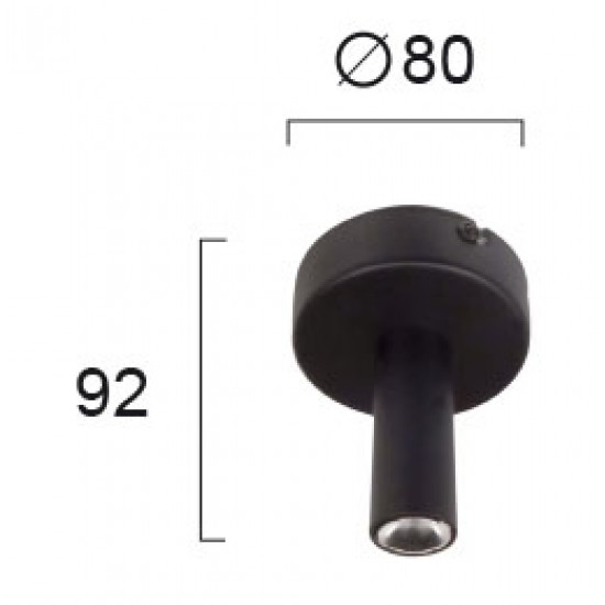 Downlight Aplicat DUCT 3989100 Viokef LED, Negru, Grecia