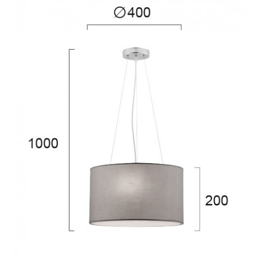 Suspensie BRISTOL 4114400 Viokef E27, Gri, Grecia