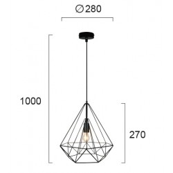 Pendul UNICA 4114801 Viokef E27, Negru, Grecia