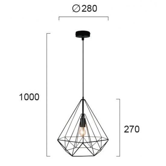 Pendul UNICA 4114801 Viokef E27, Negru, Grecia