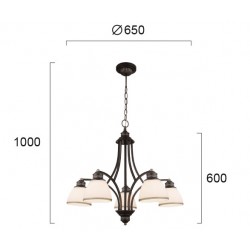 Candelabru CLAIR 4133700 Viokef E27, Alb, Grecia